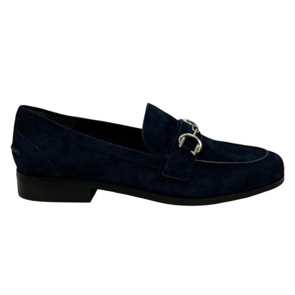 Stuart Weitzman Owen Buckle Loafers Suede Navy Blue Women’s Horsebit Size 9.5 - Picture 6 of 11